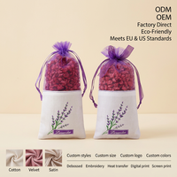 Sacs en coton mousseline bio naturels à cordon personnalisés avec logo imprimé pour l'emballage de la lavande, de la vanille, des épices et des parfums