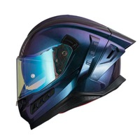 Casque intégral à double visière avec verres photochromiques à changement de couleur pour les fentes auriculaires, casque de moto aérodynamique en ABS