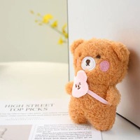 Promotie: 12cm Schattige Mini Teddybeer van Zacht Pluche, Pluizig Sleutelhanger Speelgoed, Kawaii Knuffeldier, Tas Charm, Hangertje