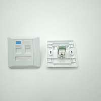 Placa de pared modular Keystone RJ45 de red simple/doble, placa frontal AMP de doble puerto 760245389, panel de red