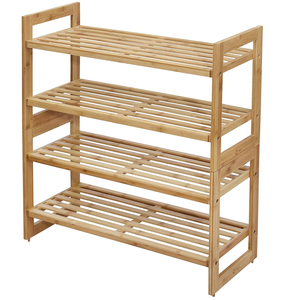 Organizador de Zapatos de Bambú Natural Moderno para Dormitorio, Armario o Entrada, Paquete de 2 con 4 Niveles - Product Image 3