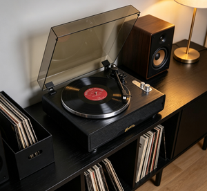 Tourne-disque rétro pour disques vinyles LP, cartouche <span class=keywords><strong>Audio</strong></span> <span class=keywords><strong>Technica</strong></span> AT3600L, arrêt automatique à 2 vitesses, 4 haut-parleurs stéréo intégrés - Product Image 2