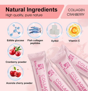 Colágeno en Polvo de Arándano Rojo, Antiinflamatorio, Antioxidante, Aclarante de la Piel, Péptidos de Colágeno de Pescado, Suplemento de Vitamina C, OEM ODM - Product Image 3