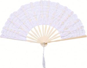 Éventail pliant en bambou de style chinois avec motif floral peint - Souvenir de mariage écologique pour la décoration intérieure et les fêtes - Product Image 1