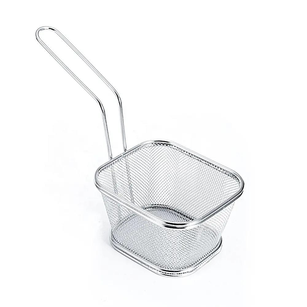 En Acier inoxydable Friture Passoire 304 Avec Support En Métal Frites Or Rose Frit Paniers Rond Fry Panier Maille