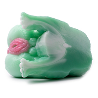 G6639 Masturbateurs Fantaisie Robustes à Double Canal avec Godemiché Loup en Silicone, Stimulateur Pénien Animal pour Stimulation de la Circonférence, pour Homme, Utilisation Solo