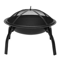 Poêle de barbecue portable, réchaud rond pliable avec trépied, support pour charbon de bois, pot de feu d'extérieur, poêle chauffante pour l'extérieur