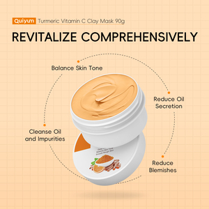 Masque facial de voyage QUIYUM au curcuma et à la vitamine C, masque d'argile pour le visage, resserre les pores, éclaircit la peau terne, élimine les points noirs, l'acné et les taches brunes - Product Image 5