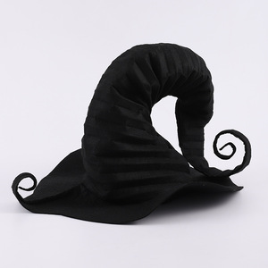 Chapeau de sorcière noir plissé taille unique pour fête costumée d'Halloween - Product Image 5