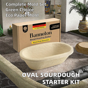 Cesto per Lievitazione del Pane in Polpa di <span class=keywords><strong>Carta</strong></span> Ecologico Ovale per Kit di Fermentazione del Pane a Lievitazione Naturale, Miglior Prezzo, Vendita all'Ingrosso dalla Fabbrica Xiaoma - Product Image 2