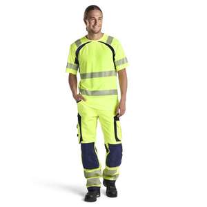 BLAKLADER - 119716423389C152 Pantalón Hi-Vis Elástico en 4 direcciones sin bolsillos para uñas Amarillo/Azul marino ROPA DE TRABAJO DE HI-VIS - Product Image 3