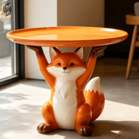 Statue de table en fibre de verre personnalisée en forme d'animal de dessin animé pour la décoration moderne de la maison et des restaurants
