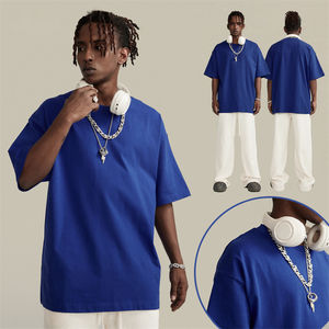 Logo personnalisé T-shirt homme 100% coton 260 GSM T-shirt vierge tricoté lourd - Product Image 4