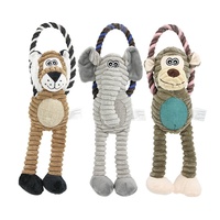 Jouet en peluche pour chien en forme de singe ou d'éléphant, amusant et couineur, jouet à mâcher doux et durable pour animaux de compagnie, vente en gros