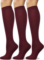 Chaussettes longues pour femmes en coton peigné doux, hauteur genou, sans couture, noires, blanches, grises, bleu marine, marron, lot de 3