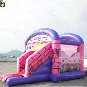 Công Chúa Màu Hồng Nhảy Inflatable Lâu Đài, Inflatable Cô Gái <span class=keywords><strong>Bouncer</strong></span> Kết Hợp Với Trượt B3073 - Product Image 3