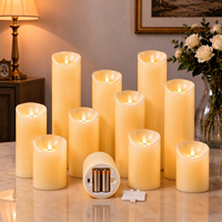 Bougie LED sans flamme à piles, à effet de flamme vacillante et mobile, en cire véritable, télécommandée, pour mariages