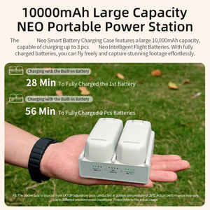 Chargeur de batterie intelligent double canal NC016 avec batterie intégrée de 10000 mAh pour drone DJI Neo, étui de charge rapide avec certifications CE, FCC, RoHS - Product Image 2