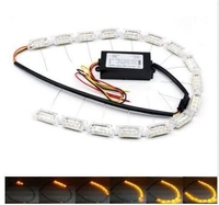 CQL DRL LED bande de feux de jour Flexible étanche phare clignotant jaune lampe voiture décorative feux de conduite 12v