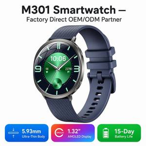 <span class=keywords><strong>Reloj</strong></span> Inteligente M301 de Proveedor Confiable, Diseño de <span class=keywords><strong>Doble</strong></span> <span class=keywords><strong>Esfera</strong></span>, Ultrafino de 5.93 mm, Pantalla AMOLED de 1.32 Pulgadas, Dispositivo Portátil para Deporte - Product Image 1