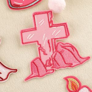 แพทช์ปักลายรูปฟักทองแม่มดหัวกะโหลกสีชมพูน่ารักสำหรับตกแต่งเสื้อผ้าและหมวกในวันฮาโลวีน - Product Image 3