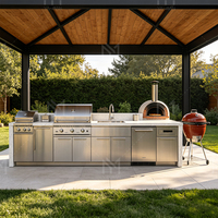 Cuisine extérieure intégrée de luxe, armoire de cuisine BBQ sur mesure pour hôtel, villa, patio, armoire extérieure, directement de l'usine