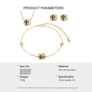 אירופה, שרשרת צמיד זהב חדש לנשים austrian משובץ 925 כסף שרשרת שרשרת כסף זהב מצופה כסף שרשרת זהב מצופה זהב - Product Image 2