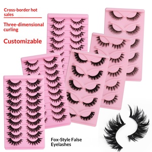 Cils 3D en faux vison effet œil de renard, cils postiches effet œil de chat, cils volumineux et naturels, vente en gros en marque privée - Product Image 3