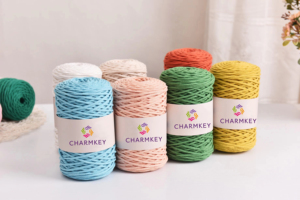 Charmkey 3mm ferma corda di cotone intrecciato filo di macramè corda rigida intrecciata per sacchetto all'uncinetto <span class=keywords><strong>filato</strong></span> per maglieria artigianale - Product Image 5