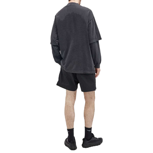 T-shirt <span class=keywords><strong>a</strong></span> Maniche Lunghe Oversize Vintage Nera con Effetto Acid Wash e Doppio Strato per <span class=keywords><strong>Uomo</strong></span> - Product Image 3