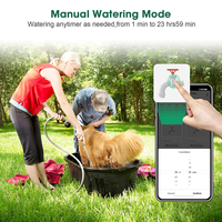 Pengontrol Irigasi Taman Jarak Jauh dengan Aplikasi, Desain Lipat, Bahan PC, Bertenaga Baterai Tuya Smart, Timer Air dengan Dua Outlet