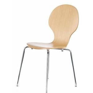Sedia impilabile con seduta rotonda e struttura tubolare - Product Image 1