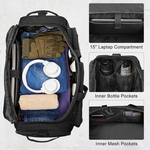 <span class=keywords><strong>Sac</strong></span> de voyage tactique en denim Spoir avec fermeture éclair, capacité de 50 L, pour la salle de sport, les sports, avec compartiment pour chaussures, résistant à l'eau - Product Image 3