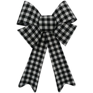 Groothandel Kerstboom Decoratie Strik 5X7 Inch Pvc Zwart Wit Plaid Glitter Bourgondië Kerst <span class=keywords><strong>Bows</strong></span> - Product Image 3
