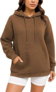 Casual Drawstring Waffle Pullover Fall Tops Loose <b>Long</b> Sleeve Hooded <b>Sweatshirt</b> with Pocket hoodi streetwear - Product Image 6