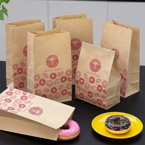 Bolsas de Papel Kraft Cuadradas Ecológicas y Resistentes a la Grasa para Empacar Sándwiches, Donuts y Galletas - Product Image 3
