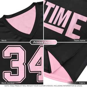 Jersey Basket Atletik Custom Black Pink Double Side Tops - Product Image 3