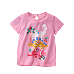 Maglietta Estiva Personalizzata per Bambine, Manica Corta, Collo Tondo, 95% Cotone 5% Spandex, con Stampe Carine - Product Image 2