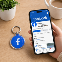 Llavero NFC con Chip Reescribible, Etiqueta Inteligente para Compartir Sitios Web, Instagram, Facebook, WhatsApp, Snapchat, Tarjeta de Visita Digital con URL