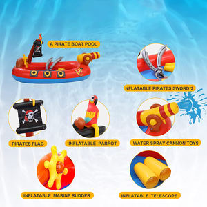 <span class=keywords><strong>Piscina</strong></span> inflable para niños pequeños, <span class=keywords><strong>barco</strong></span> <span class=keywords><strong>pirata</strong></span> con pulverizador de agua, Centro de juego de agua para interiores y exteriores, patio de jardín - Product Image 6