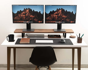 Supporto per Monitor in Legno di Noce Personalizzato con Ripiano Estensibile <span class=keywords><strong>e</strong></span> Capacità di Carico di 7kg, <span class=keywords><strong>Scrivania</strong></span> per Laptop di Origine Cinese - Product Image 1