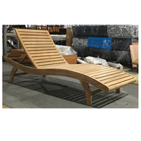 Chaise longue de piscine de luxe en teck, chaise longue d'extérieur en forme de S, imperméable, pour la plage, le jardin, le patio