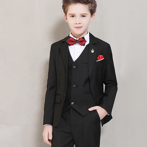 Ensemble de costume de performance de piano <span class=keywords><strong>noir</strong></span> pour garçon pour enfants Costume de performance d'hôte de fille de fleur avec des blazers élégants - Product Image 1