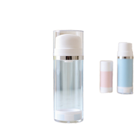 Flacon pompe sans air en plastique PP rond personnalisé 50/100 ml pour crème visage et crème contour des yeux – Emballage cosmétique B2B
