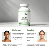 Capsules OEM Marque Blanche Clear Skin Complex 90 unités – Complément Alimentaire Herbal Éclaircissant pour la Peau, pour Adultes