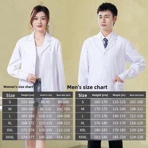 <span class=keywords><strong>Camice</strong></span> Bianco Unisex da Medico a Maniche Lunghe, <span class=keywords><strong>Camice</strong></span> Protettivo Chimico per Studenti Universitari, Uniforme da <span class=keywords><strong>Infermiere</strong></span>, Abbigliamento da Lavoro per Ospedali - Product Image 4
