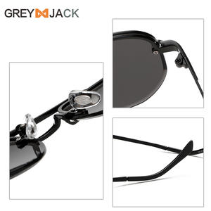 Gafas de sol unisex Grey Jack con montura metálica, protección UV400 negra, tipo 3 lentes para conducir y estar a la moda - Product Image 5