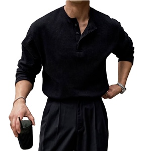 Tùy Chỉnh Thả Vai Quá Khổ Baggy Đồ Họa Kỹ Thuật Số In Ấn Nặng Trọng Lượng Bông Dài Tay Áo Bông Waffle Boxy Cắt T Áo Sơ Mi - Product Image 1