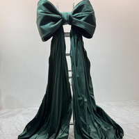O-SUJZ001 coutumes noël arcs décoratifs fait à la main tissu papillon noeud or vert géant noeud noeud pour vitrine vitrine
