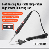 Fer à souder à température réglable 60W 300-600 ° Chauffe-céramique à chauffage rapide C, outil de réparation électronique, 220-240V, prise EU